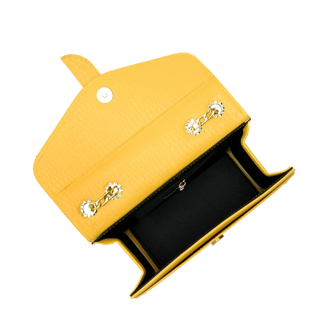 Miamiluxe Stylisha Crossbody chain Bag - Yellow - Image 2